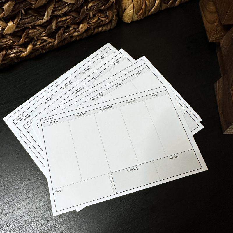 Weekly Planner Cards ~ Elements Collection | 4" x 6"