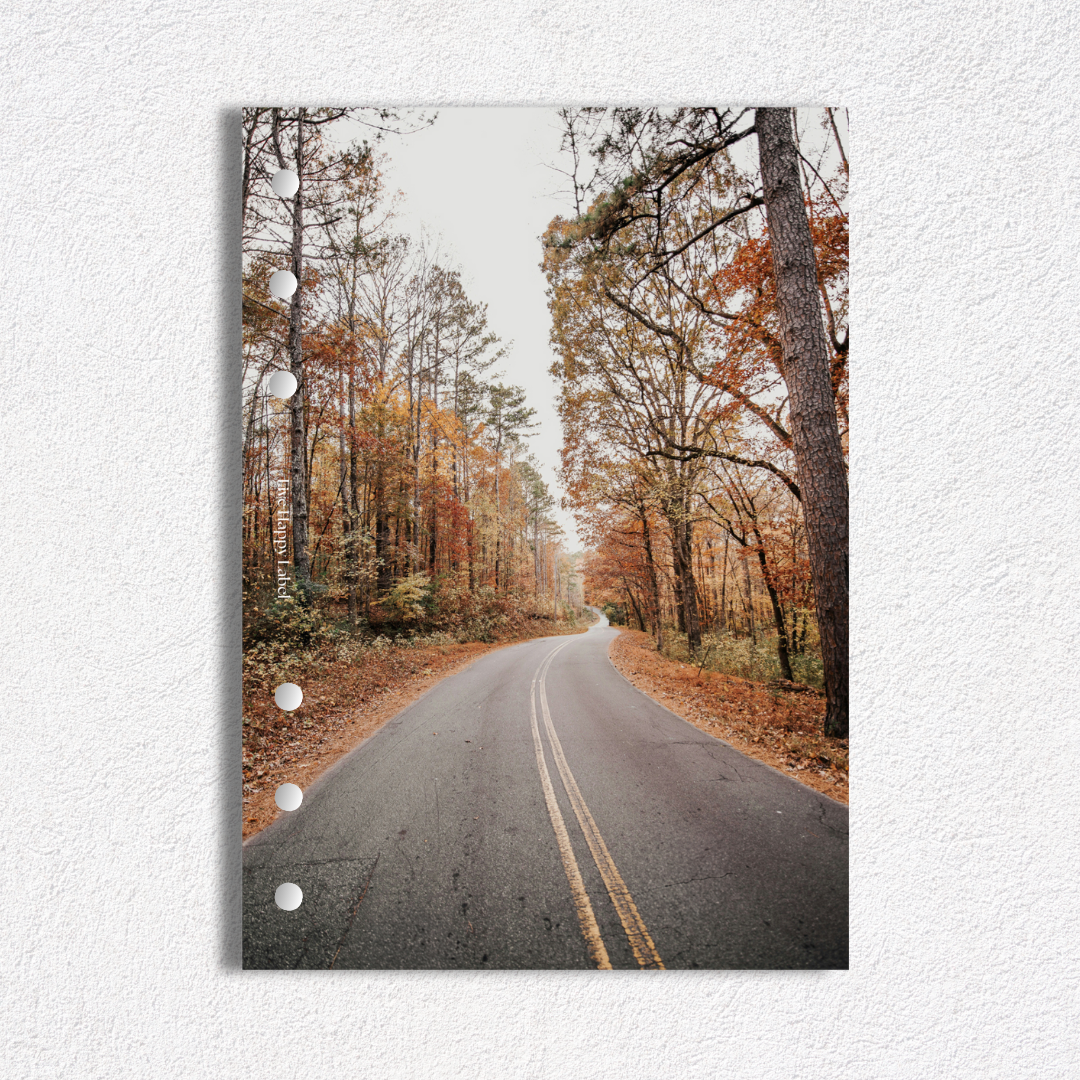 "Road Less Traveled" Midnight Dashboard & Cover | A5, 6-Ring Punch