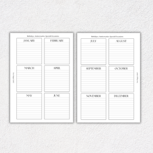 2026 Monthly Calendar Inserts ~ Dated | A5, 6-ring Punch