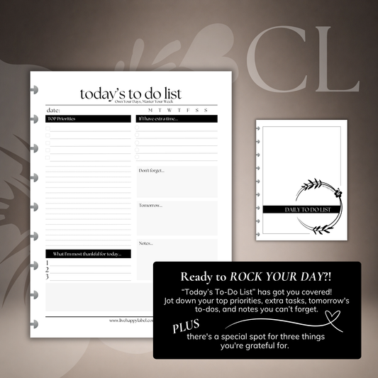 Daily To Do List Inserts | Classic 9-Hole Discbound