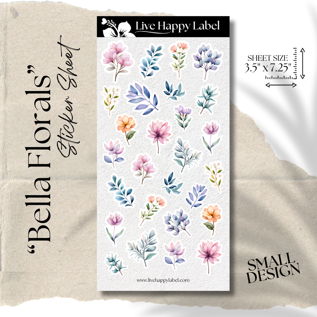 "Bella Florals" Sticker Sheet | SMALL DESIGN