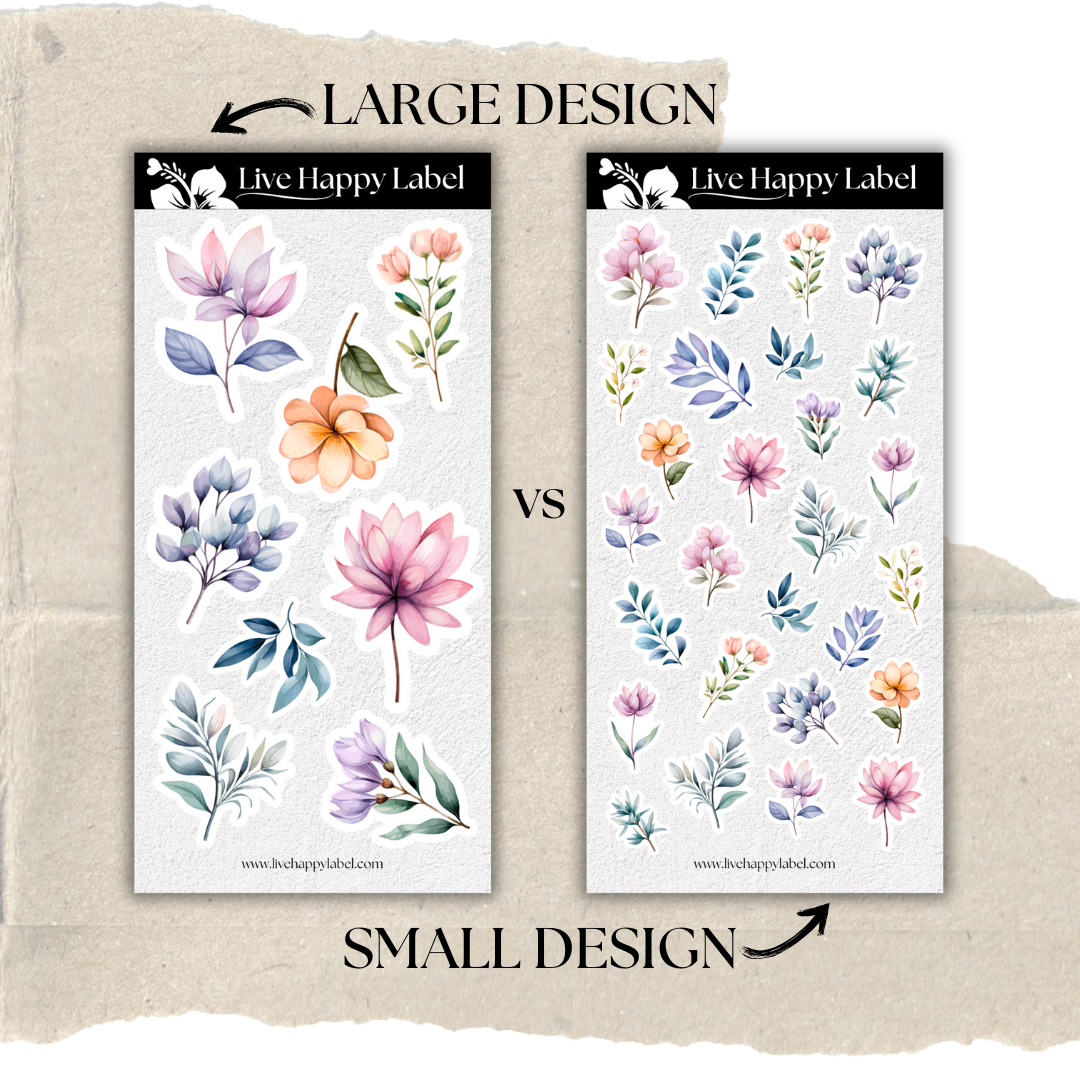 "Bella Florals" Sticker Sheet | SMALL DESIGN