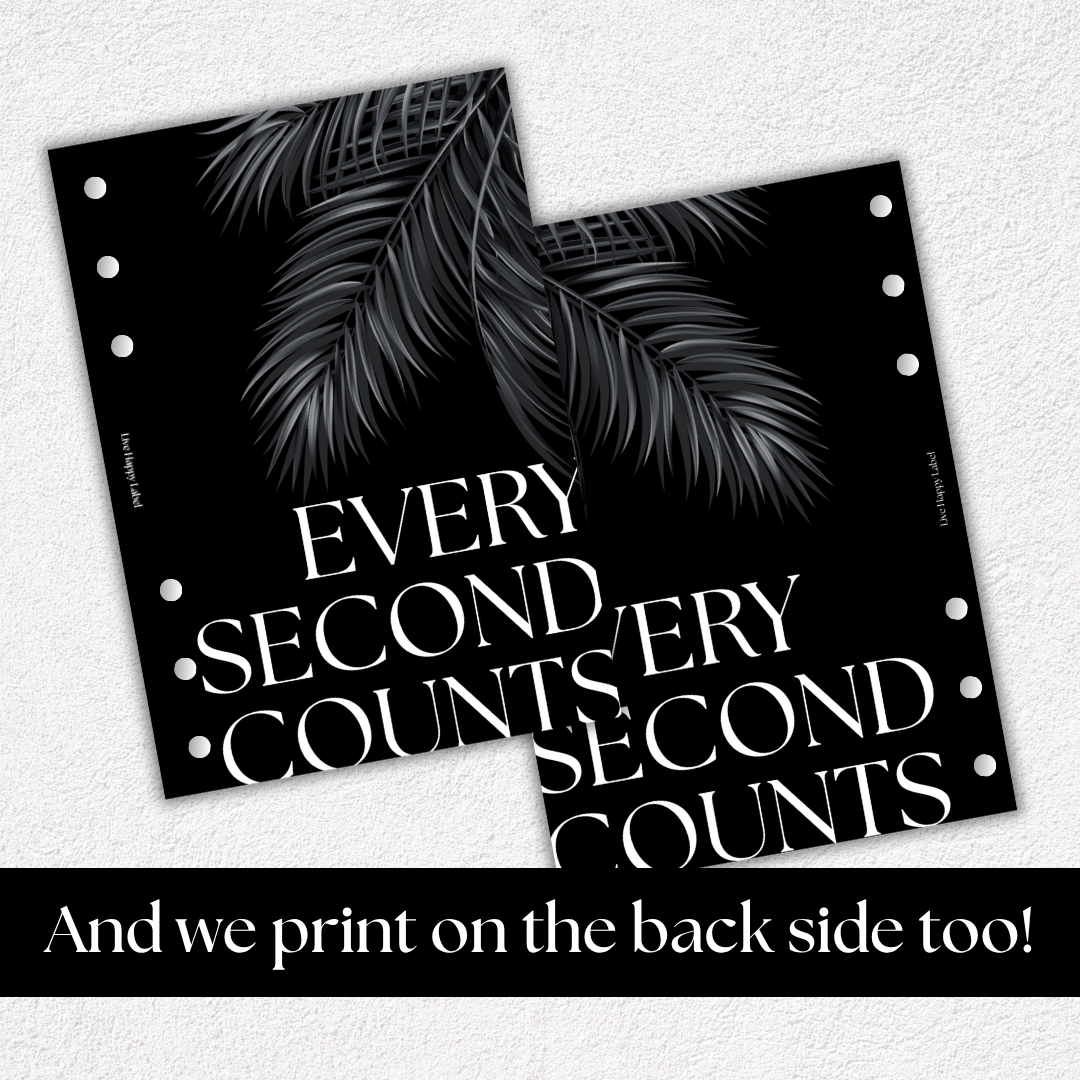"Every Second Counts" Dashboard & Cover | A5, 6-Ring Punch
