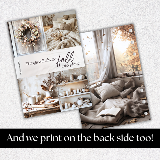 "Fall Into Place" Dashboard & Cover | A5, 6-Ring Punch