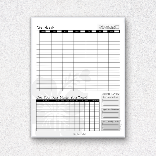 Weekly Planner Pad | LHL Collection ~ 8.5" x 11"