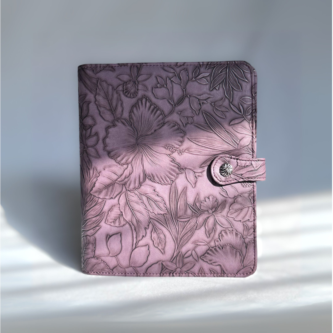 Lani Purple "Tropical Bloom" Planner Binder | A5, 6-ring