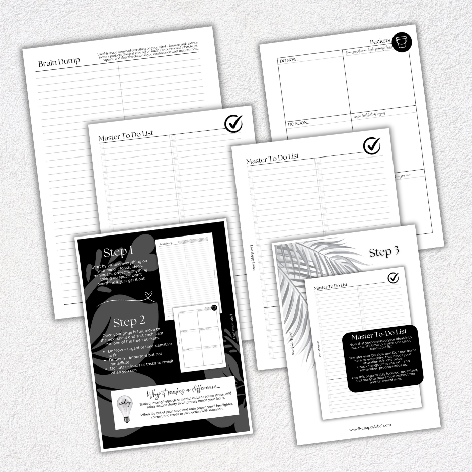 Brain Dump & Master To Do List | A5, 6-ring Punch