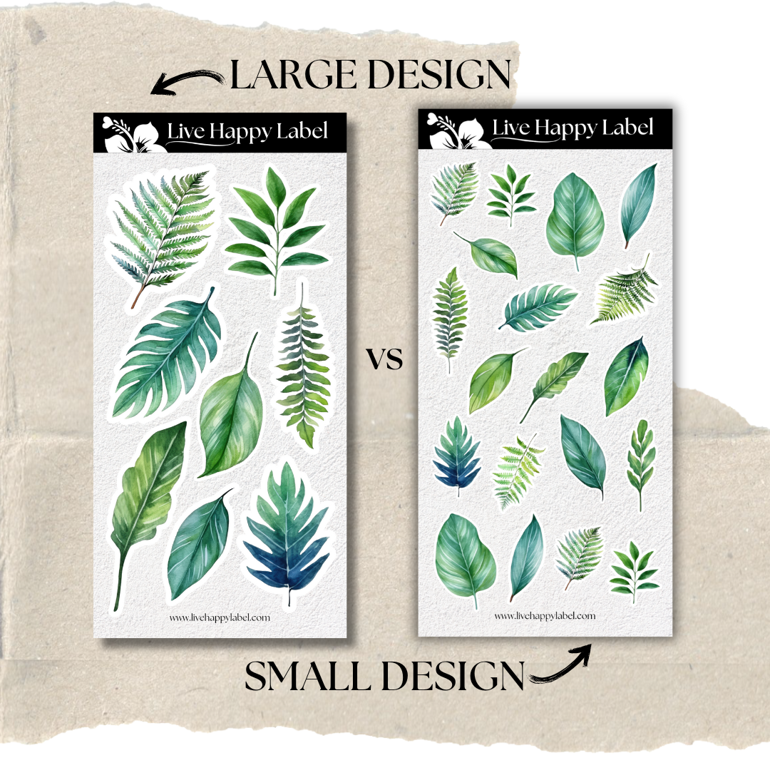 "Bella Leaves" Sticker Sheet | SMALL DESIGN