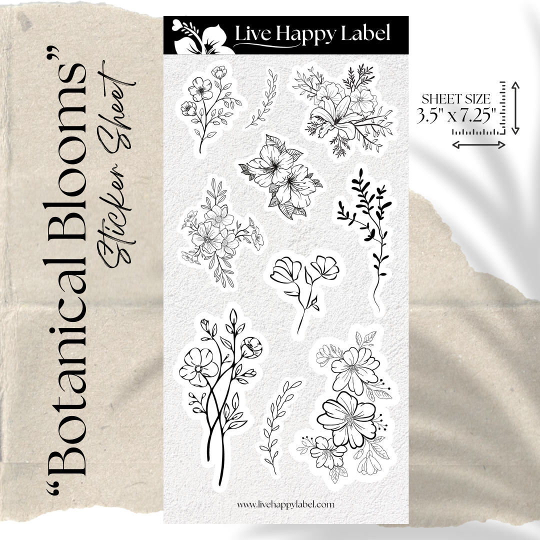 "Botanical Blooms" Sticker Sheet