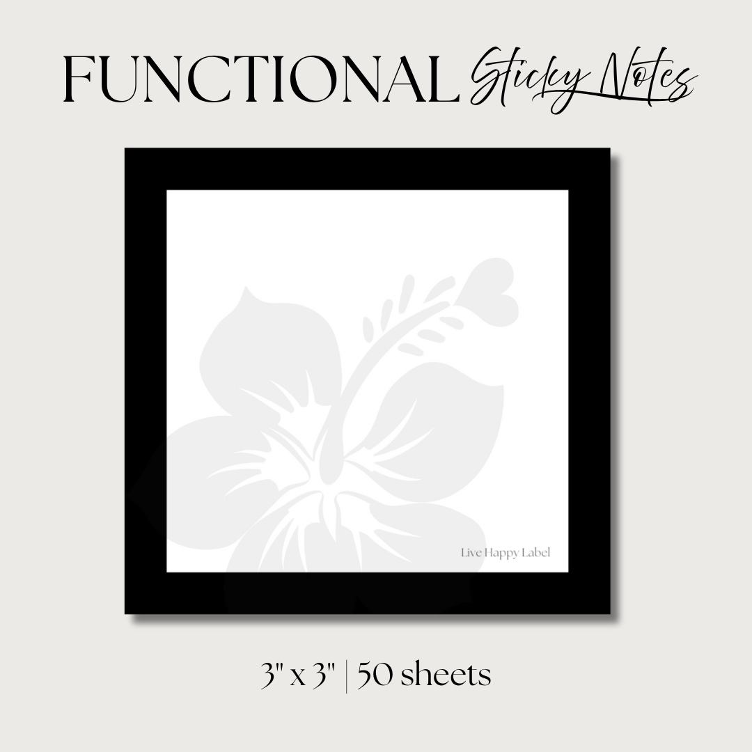 Hibiscus | Functional Sticky Notes | 3" x 3"