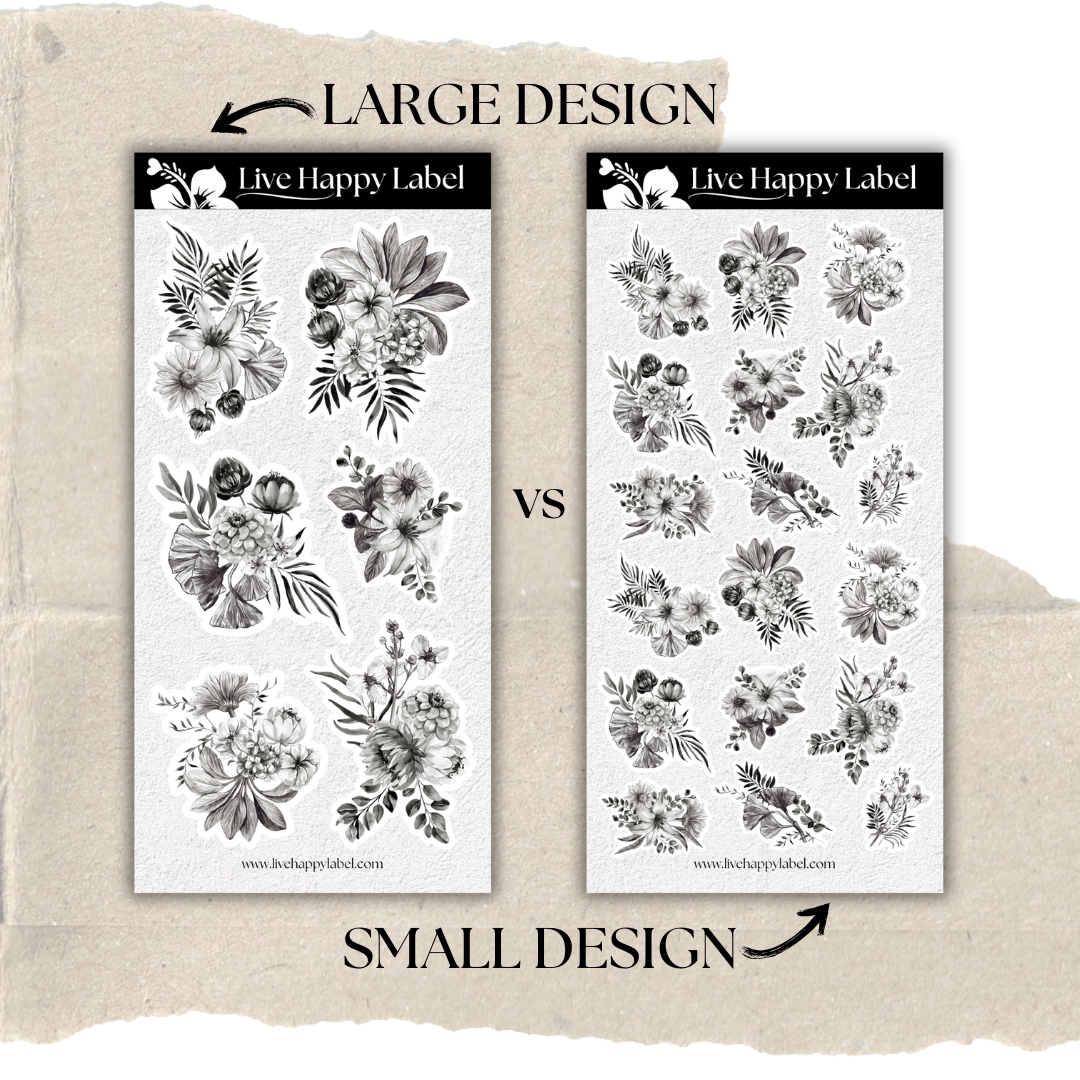 "Tropical Ink Bouquets" Sticker Sheet | SMALL DESIGN