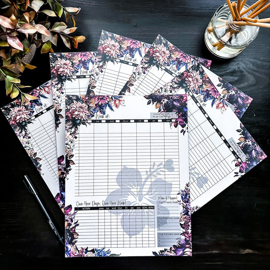 Weekly Planner Pad | Dark-n-Moody Collection ~ 8.5" x 11"