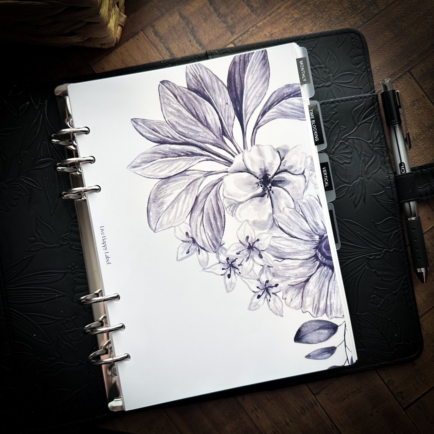 "Midnight Ink" #002 Dashboard & Cover | A5, 6-Ring Punch