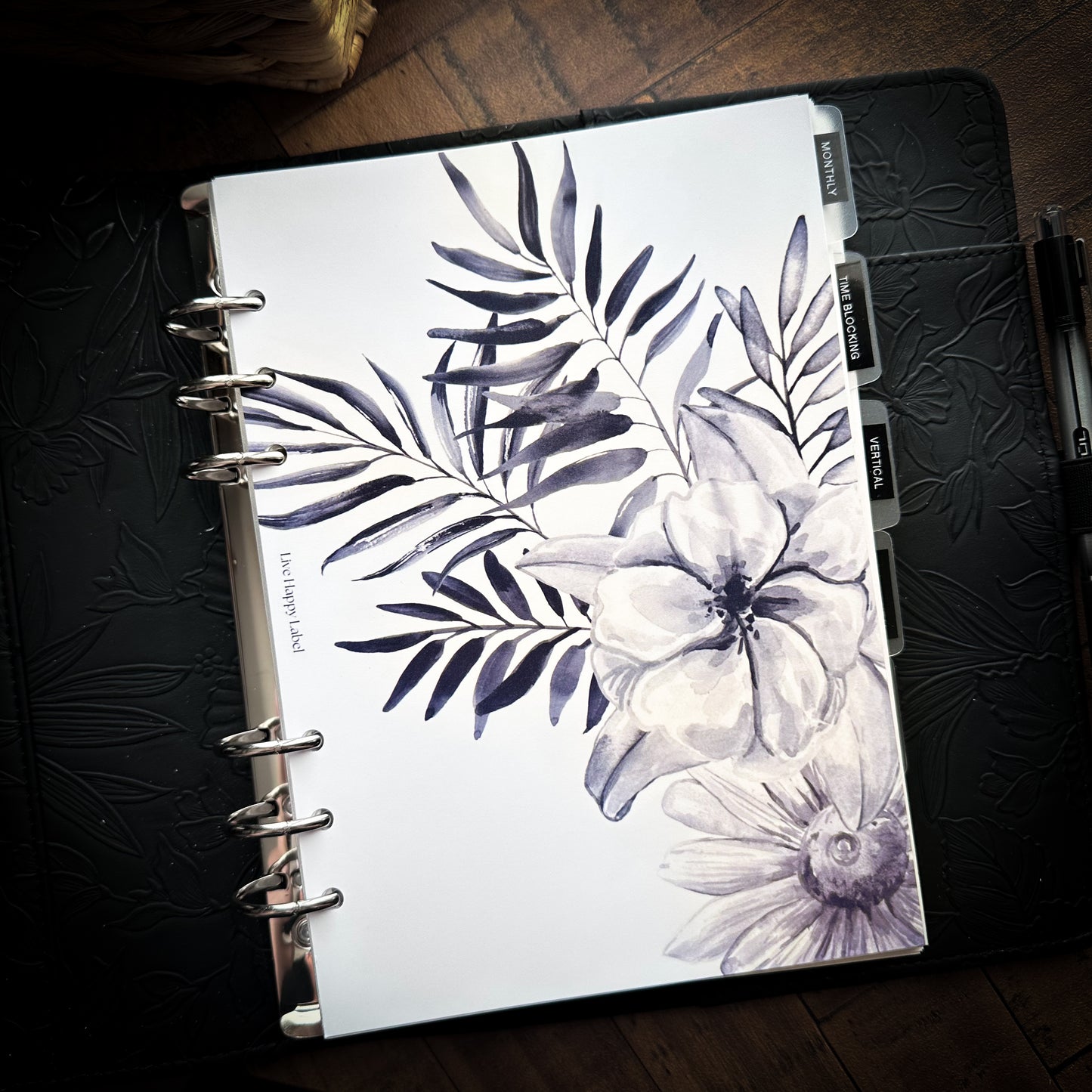 "Midnight Ink" #003 Dashboard & Cover | A5, 6-Ring Punch