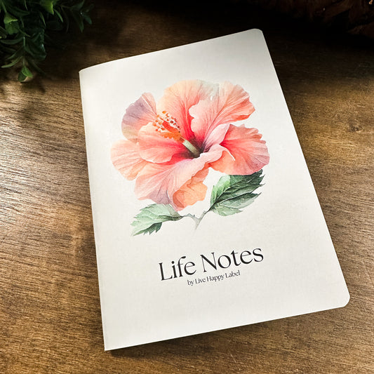 Life Notes ~ Commonplace Notebook PEACH HIBISCUS | 5" X 7"