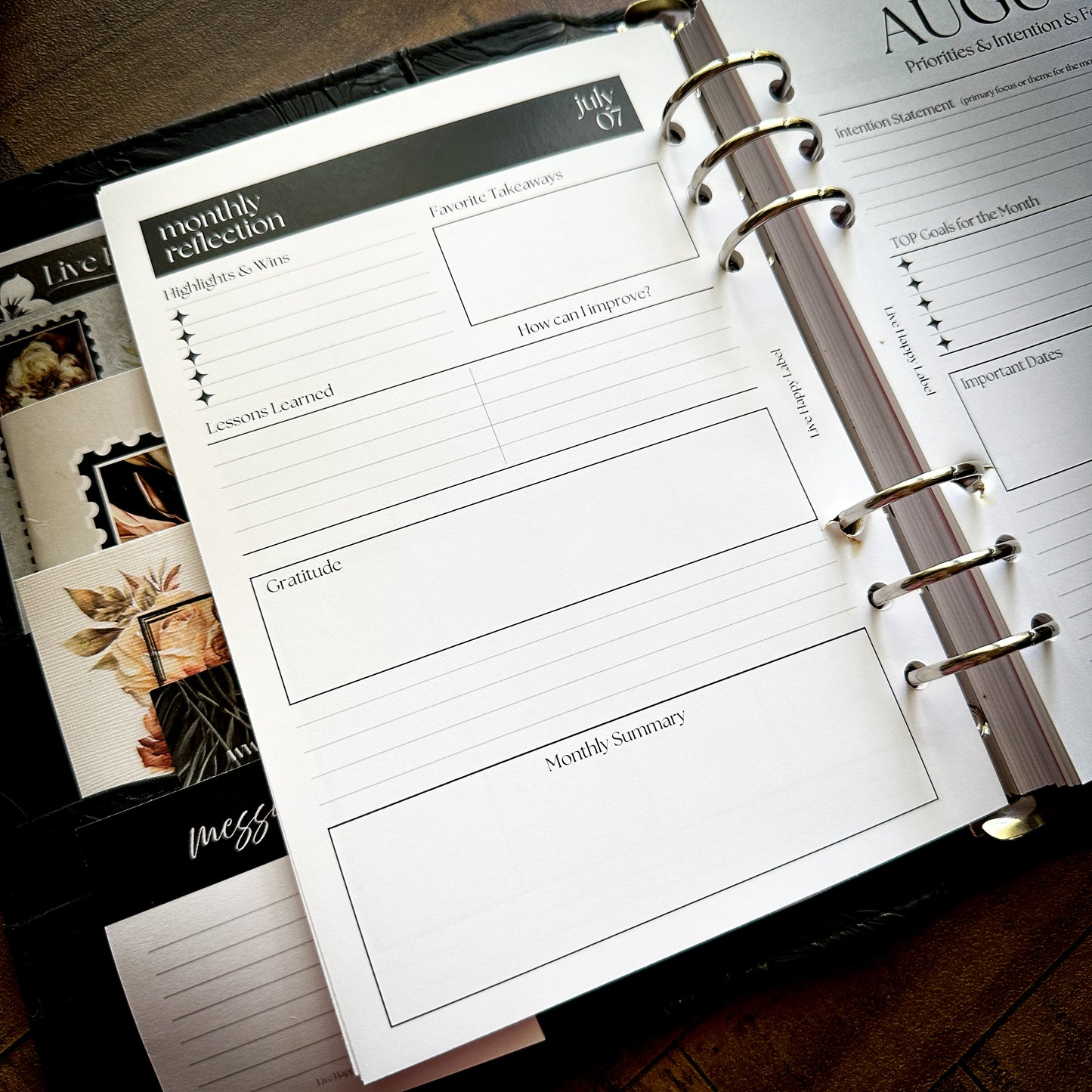 Undated Monthly Calendar Inserts | A5, 6-ring Punch