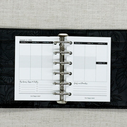 2027 "Vertical" Layout Weekly Planner WO2P | Pocket 6-Hole Ringbound