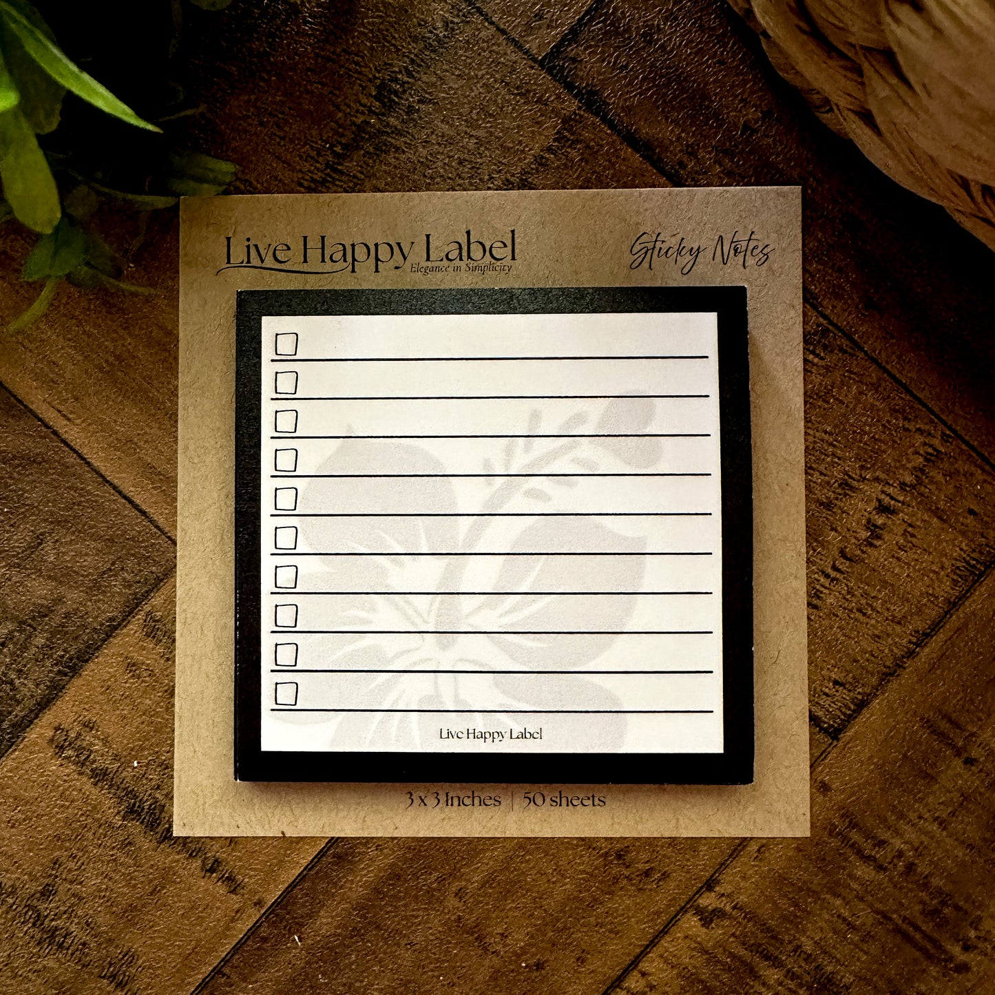 Checkbox Hibiscus | Functional Sticky Notes | 3" x 3"