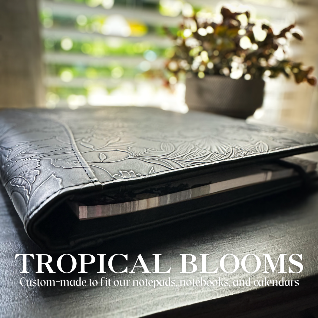 Lani Purple "Tropical Blooms" Notepad Clipfolio | for 8.5 x 11" Notepad