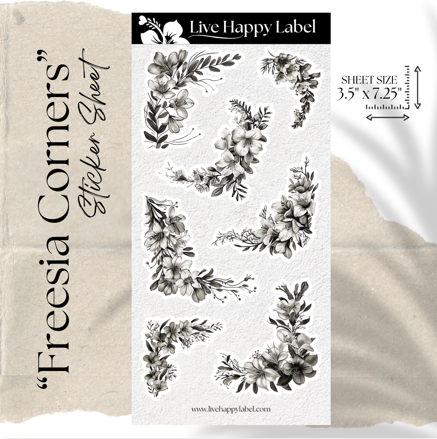 "Freesia Corners" Sticker Sheet