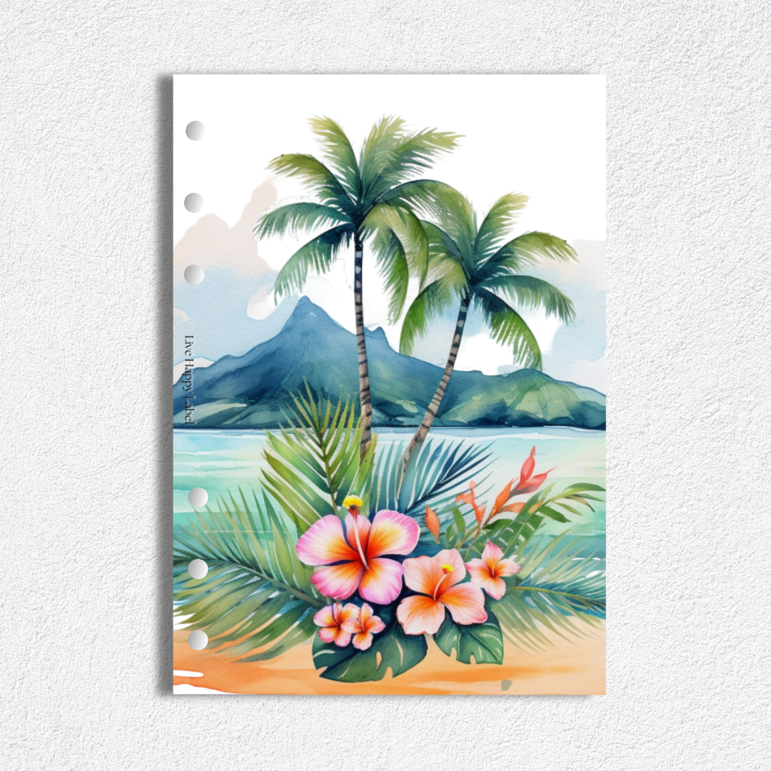 Tropical Island 4 Dashboard & Cover | A5, 6-Ring Punch ***DISCONTINUED DESIGN***