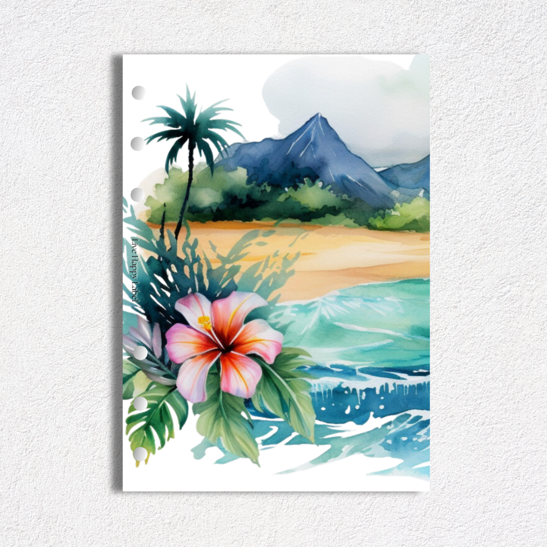 Tropical Island 3 Dashboard & Cover | A5, 6-Ring Punch ***DISCONTINUED DESIGN***