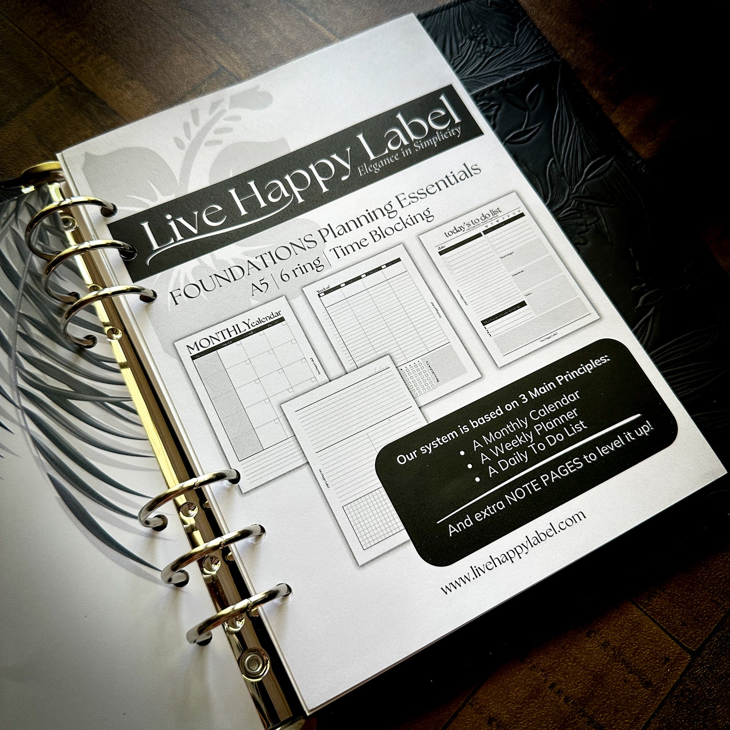 Undated "Time Block" FOUNDATIONS Planning Essentials Bundle | A5, 6-ring Punch