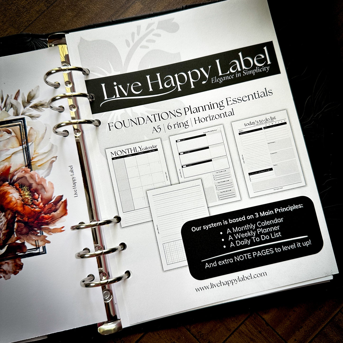Undated "Horizontal" FOUNDATIONS Planning Essentials Bundle | A5, 6-ring Punch