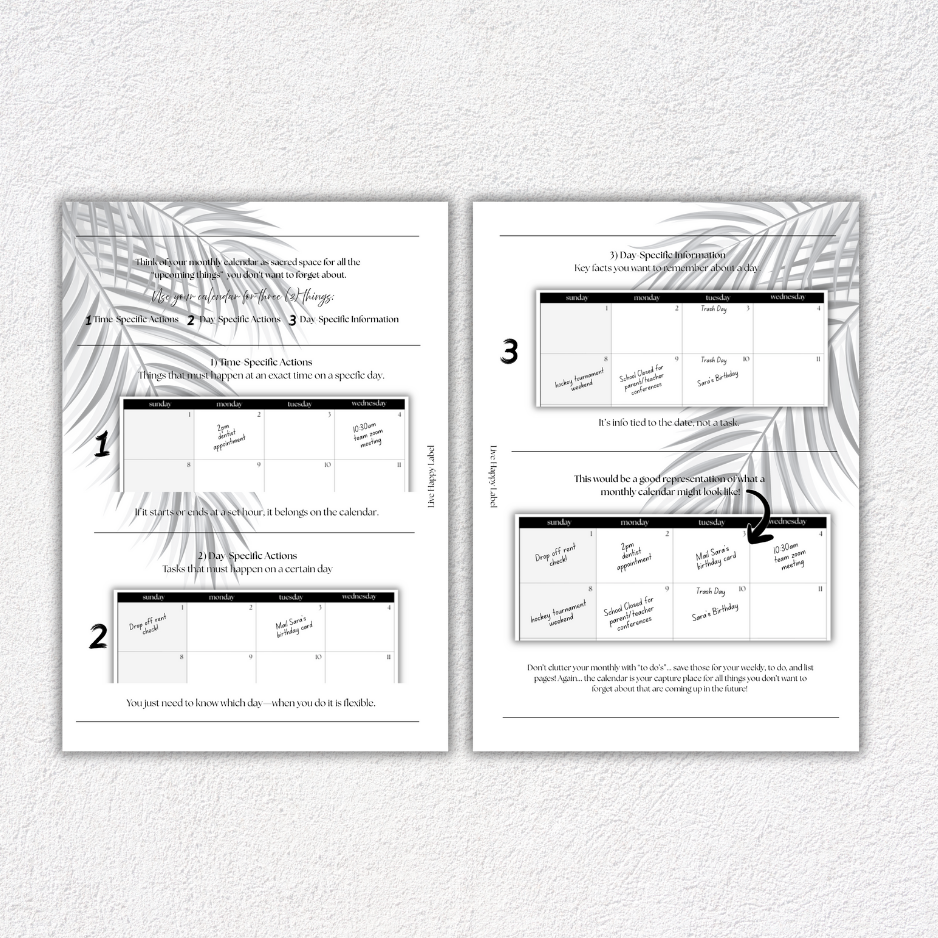 2026 Monthly Calendar Inserts ~ Dated | A5, 6-ring Punch
