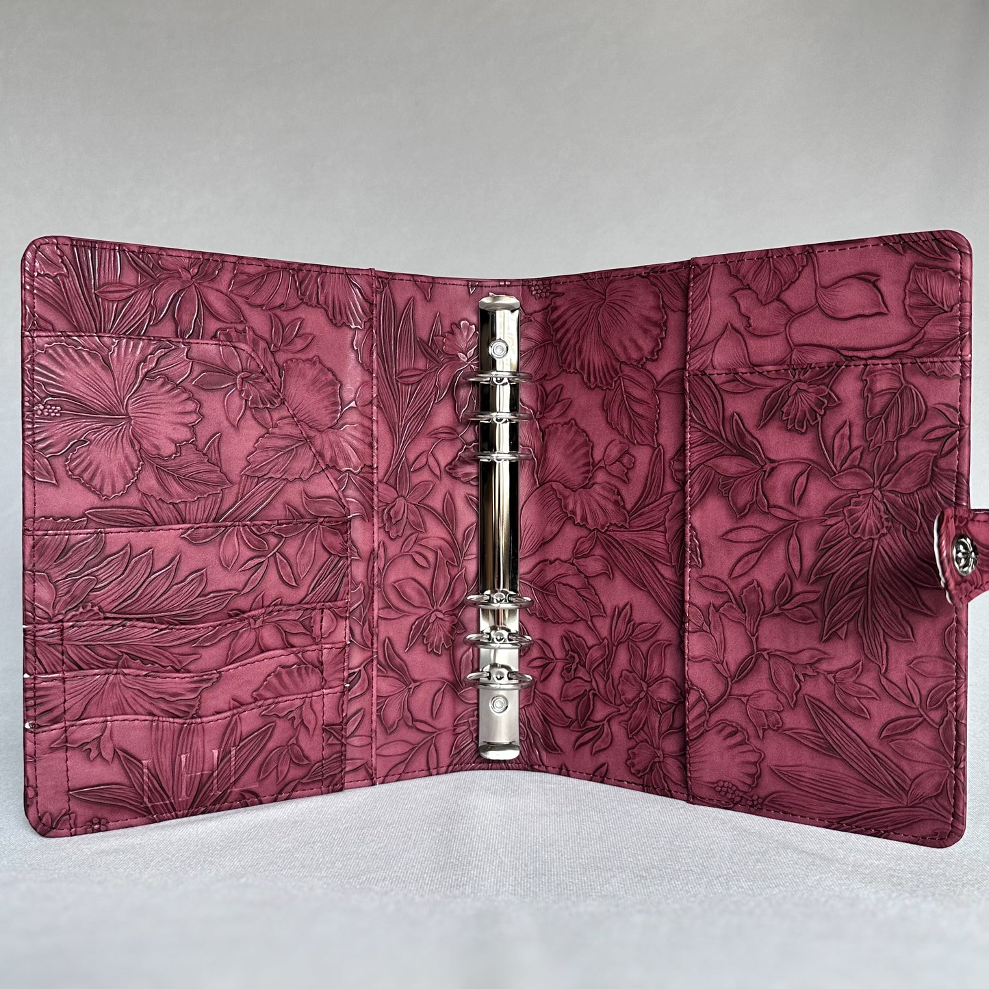 Rose Pink "Tropical Bloom" Planner Binder | A5, 6-ring