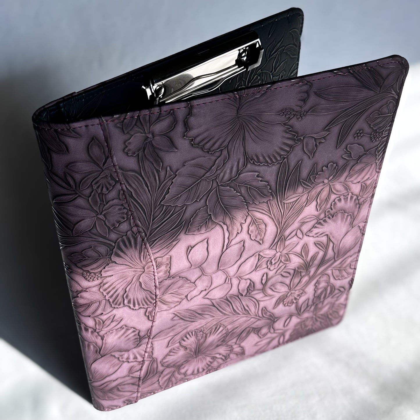 Lani Purple "Tropical Blooms" Notepad Clipfolio | for 8.5 x 11" Notepad