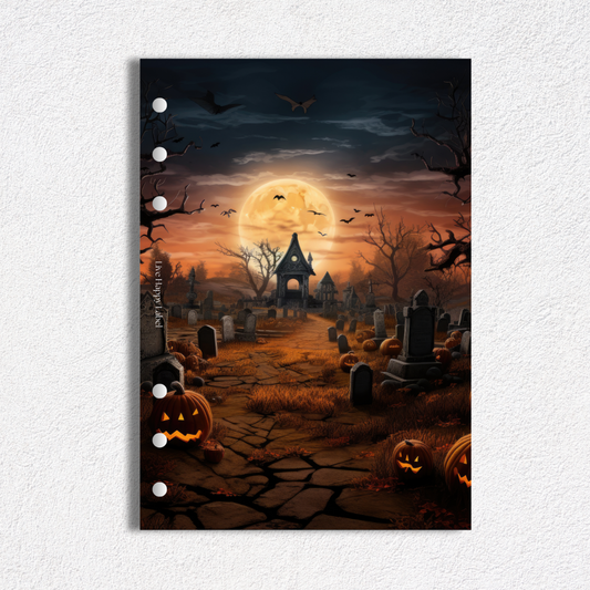 "Creepy Graveyard" Dashboard & Cover | A5, 6-Ring Punch