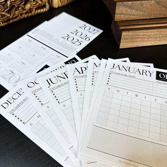 Monthly Calendar Cards ~ Elements Collection | 4" x 6"