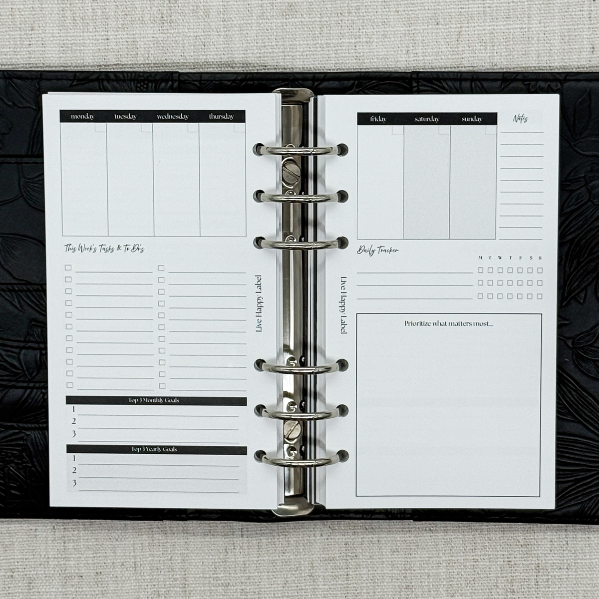 Undated "Lana" Foundations Planner | Personal 6-Hole Ringbound