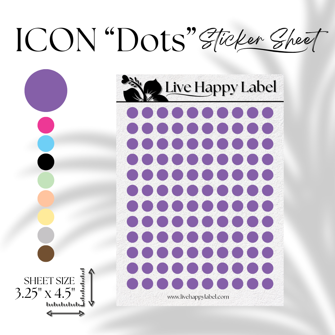 DOT ICON Planner Stickers | "Lani PURPLE"