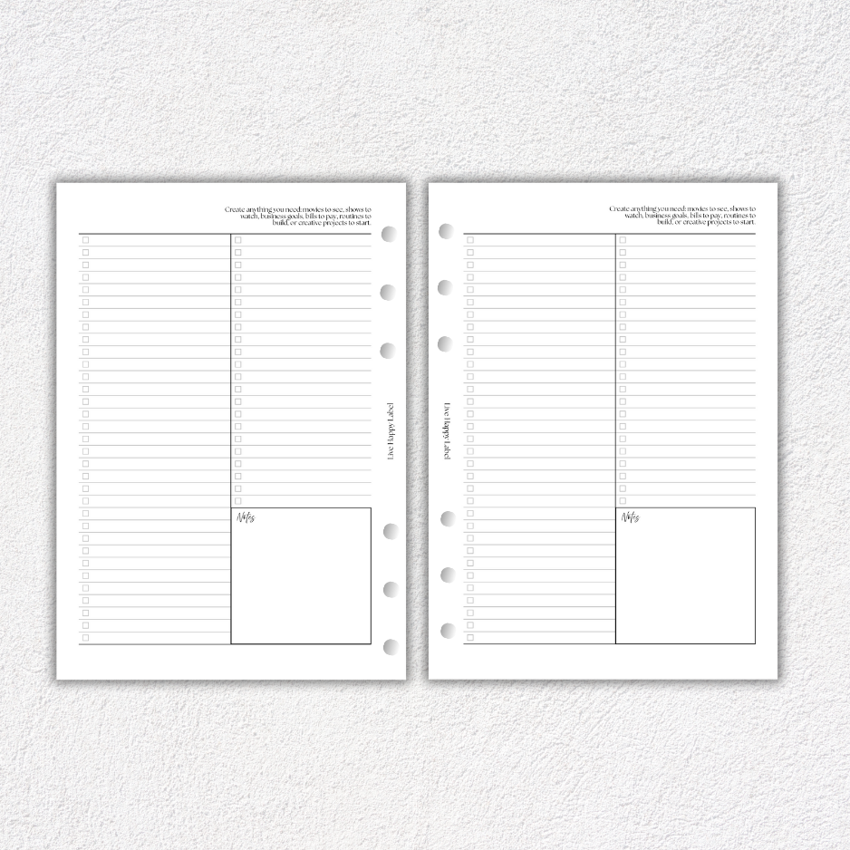 List Capture Hub | A5, 6-ring