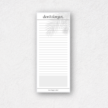 "Don't Forget" Notepad | 3.5" x 8.5"