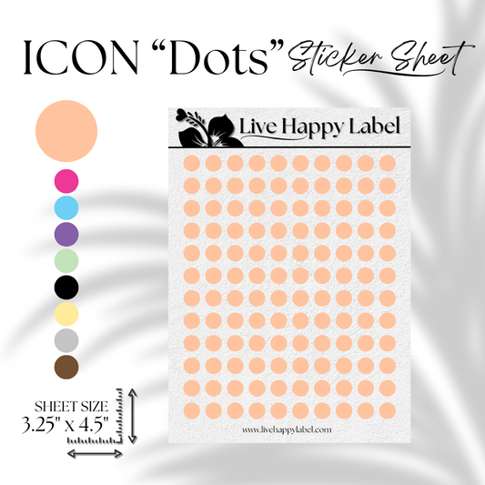 DOT ICON Planner Stickers | "Coral ORANGE"