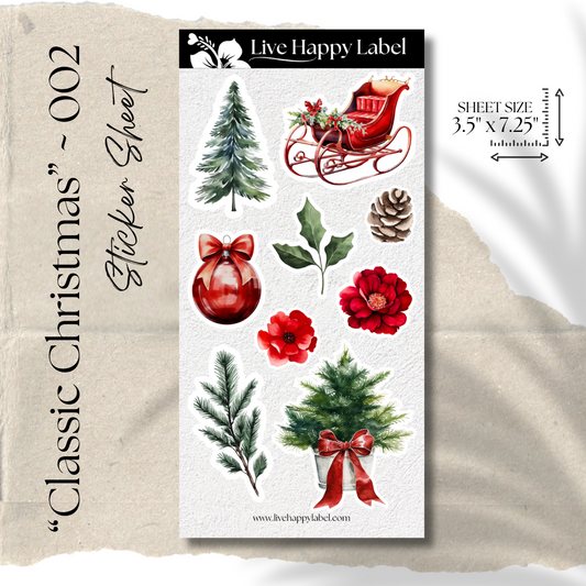 "Classic Christmas" #002 Sticker Sheet