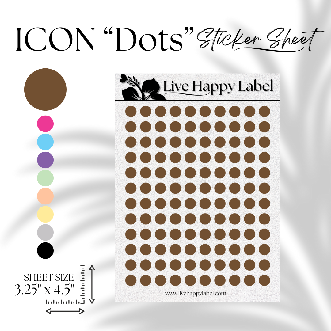 DOT ICON Planner Stickers | "Kona BROWN"