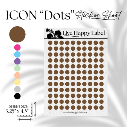 DOT ICON Planner Stickers | "Kona BROWN"