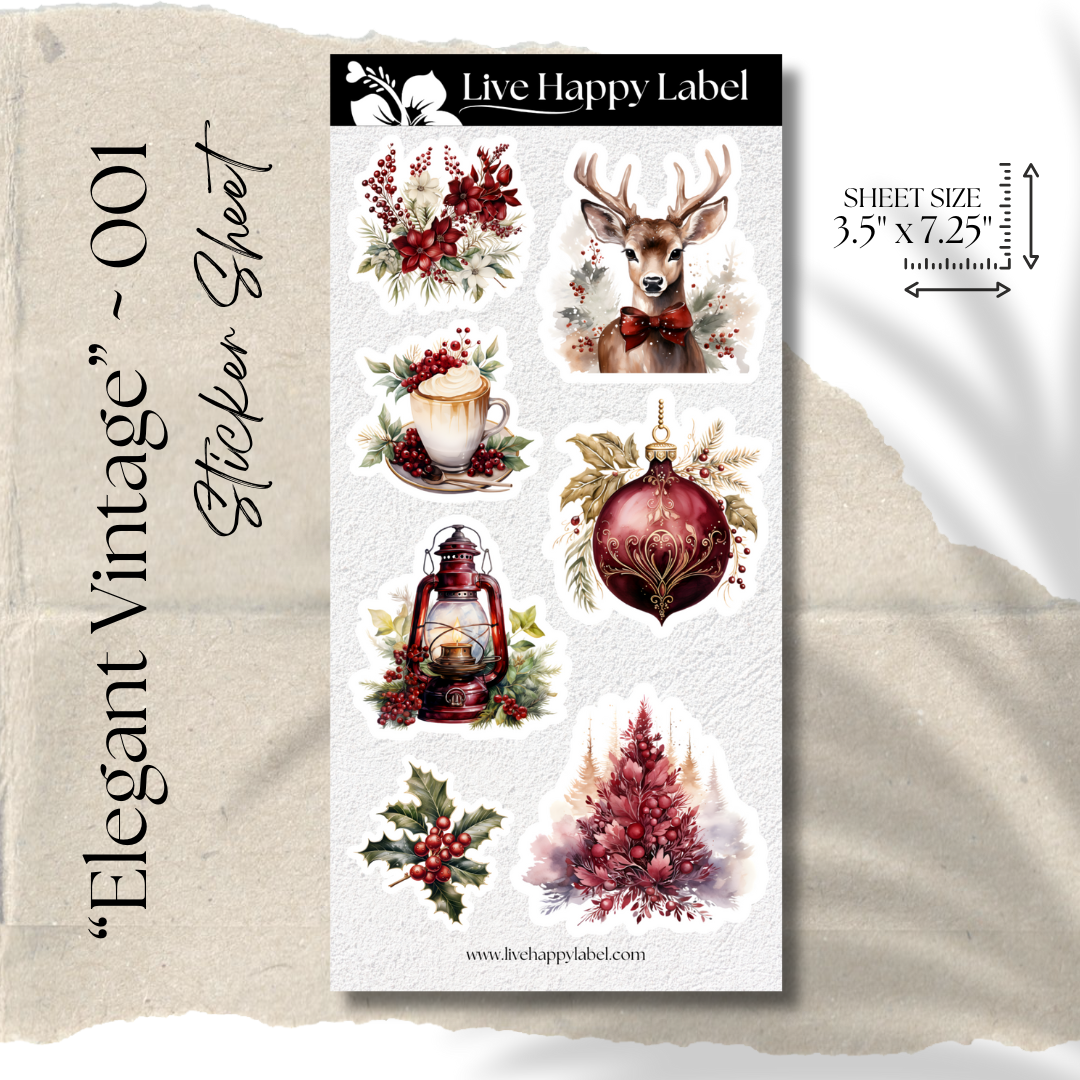 "Elegant Vintage" #001 Sticker Sheet