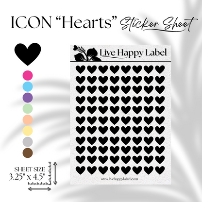 HEART ICON Planner Stickers | "Kaylee BLACK"