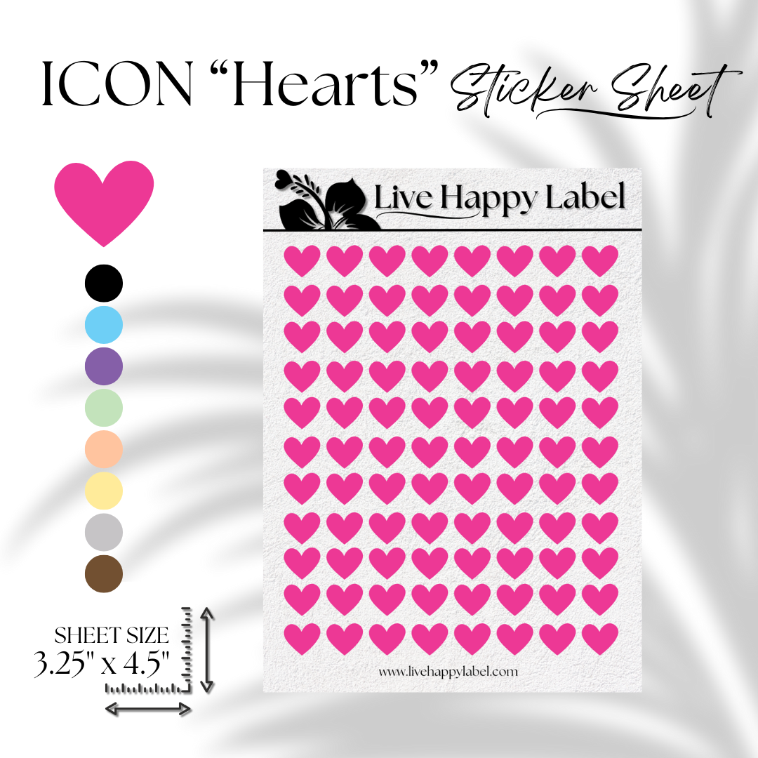 HEART ICON Planner Stickers | "Rose PINK"