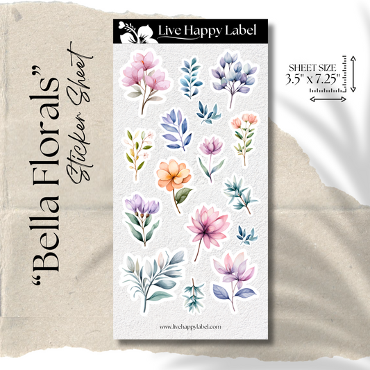 "Bella Florals" Sticker Sheet | LHL24101