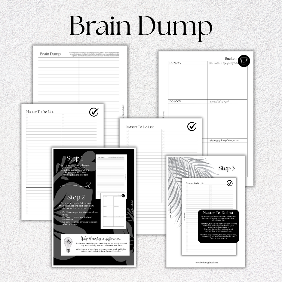 Brain Dump & Master To Do List | A5, 6-ring Punch