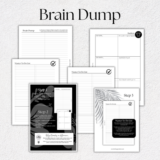 Brain Dump & Master To Do List | A5, 6-ring Punch
