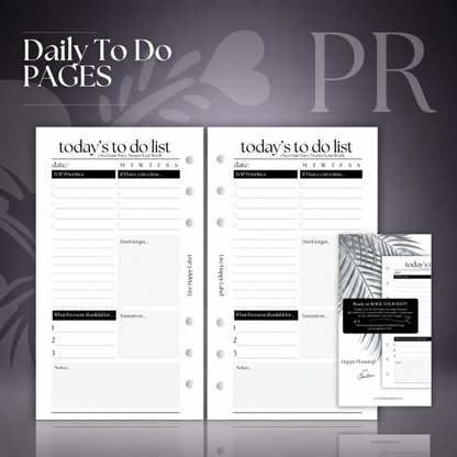 Daily To Do List Inserts | Personal 6-Hole Ringbound
