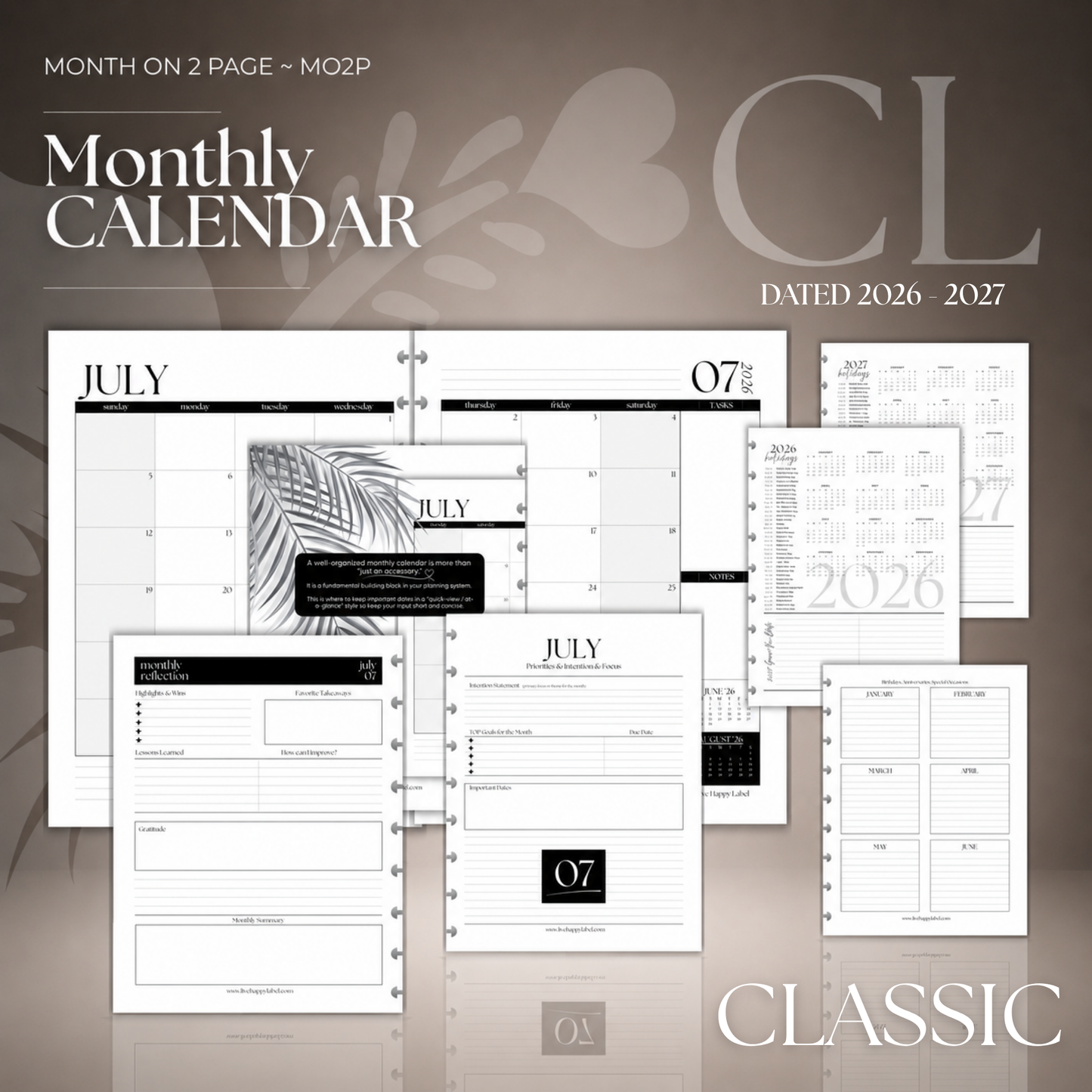 2026-2027 Monthly Calendar  MO2P | Classic 9-Hole Discbound