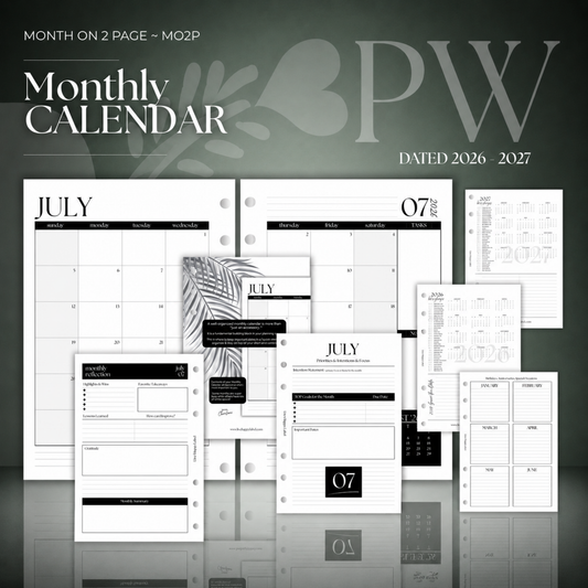 2026-2027 Monthly Calendar  MO2P | Personal Wide 6-Hole Ringbound